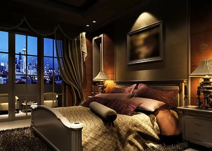 Kamar Hotel Mewah dengan Lampu Ambient